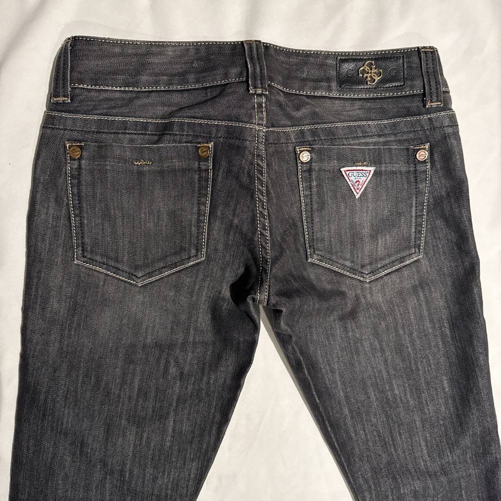 Euc Guess Premium Daredevil Skinny Black Wash Denim Jeans 27